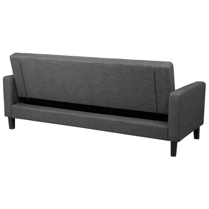 Sofa Red Fabric Upholstery Light Wood Legs 3 Seater Scandinavian Style Beliani