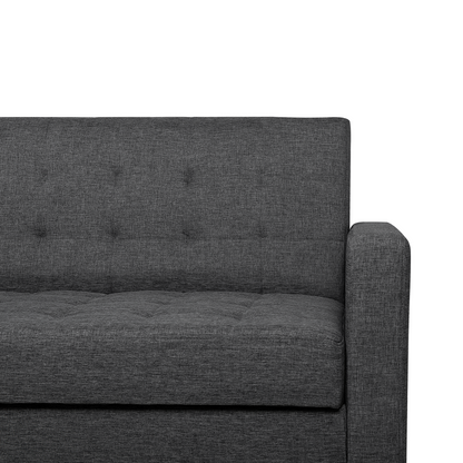Sofa Red Fabric Upholstery Light Wood Legs 3 Seater Scandinavian Style Beliani