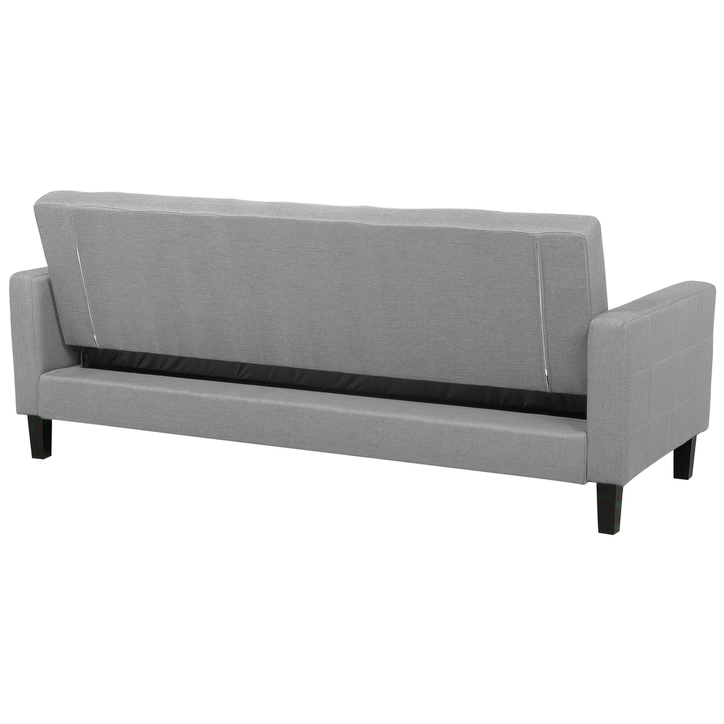 Sofa Bed Light Grey Fabric 3 Seater Click Clack Quilted Upholstery Beliani