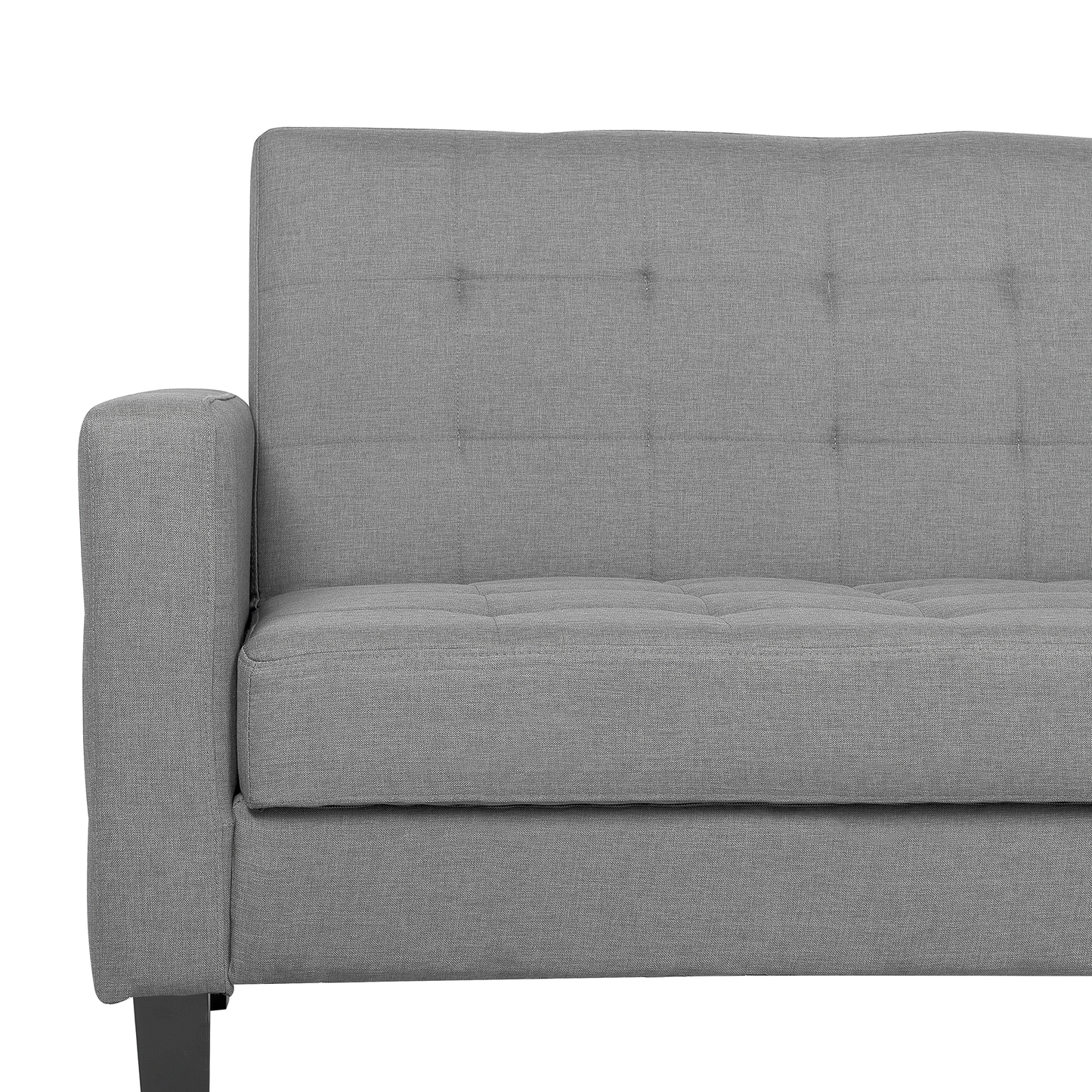 Sofa Bed Light Grey Fabric 3 Seater Click Clack Quilted Upholstery Beliani