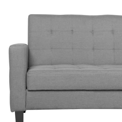 Sofa Bed Light Grey Fabric 3 Seater Click Clack Quilted Upholstery Beliani