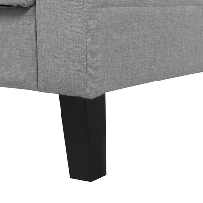 Sofa Bed Light Grey Fabric 3 Seater Click Clack Quilted Upholstery Beliani