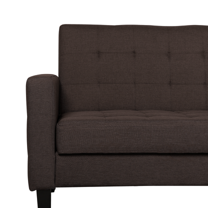 Sofa Bed Brown Fabric 3 Seater Click Clack Quilted Upholstery Beliani