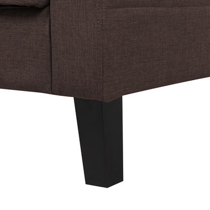 Sofa Bed Brown Fabric 3 Seater Click Clack Quilted Upholstery Beliani