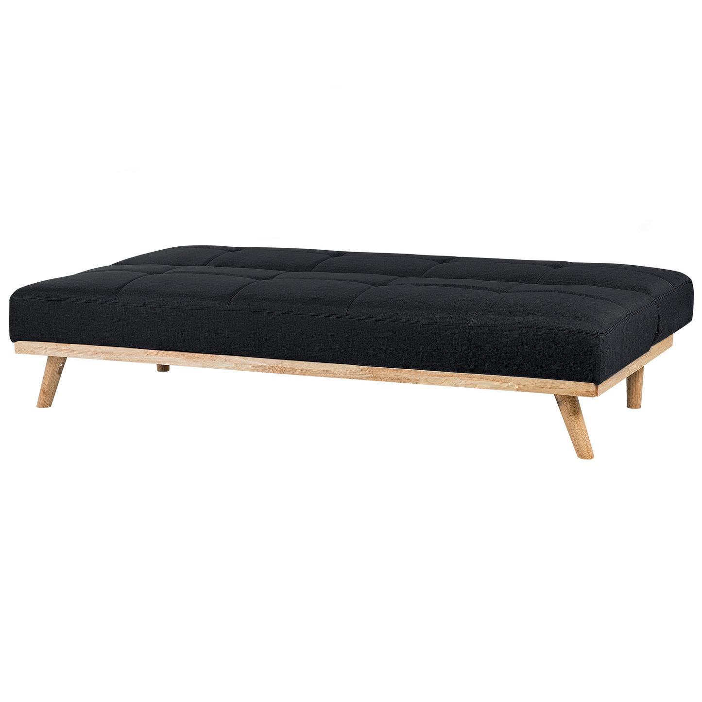 3 Seater Click Clack Sofa Bed Black Tufted Modern Living Room Beliani
