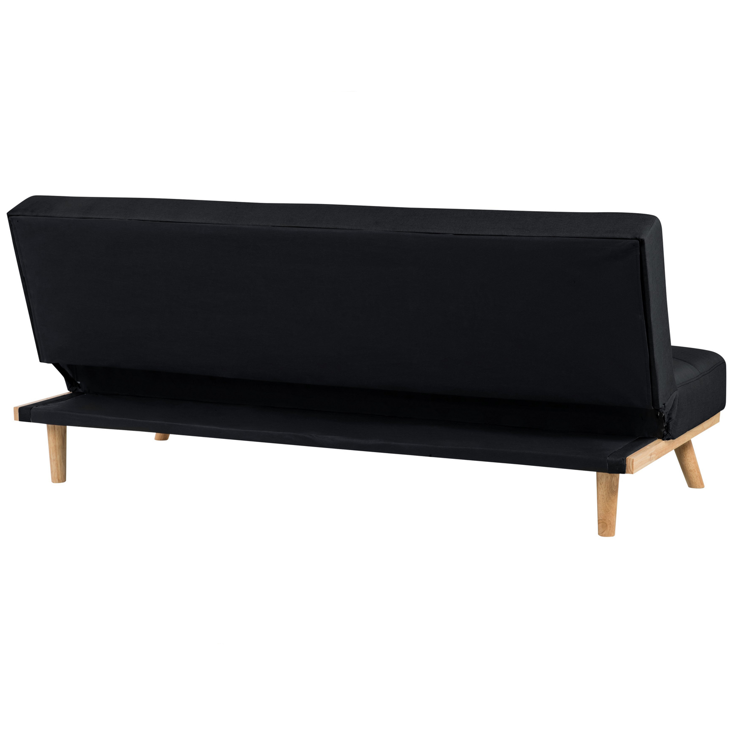 3 Seater Click Clack Sofa Bed Black Tufted Modern Living Room Beliani