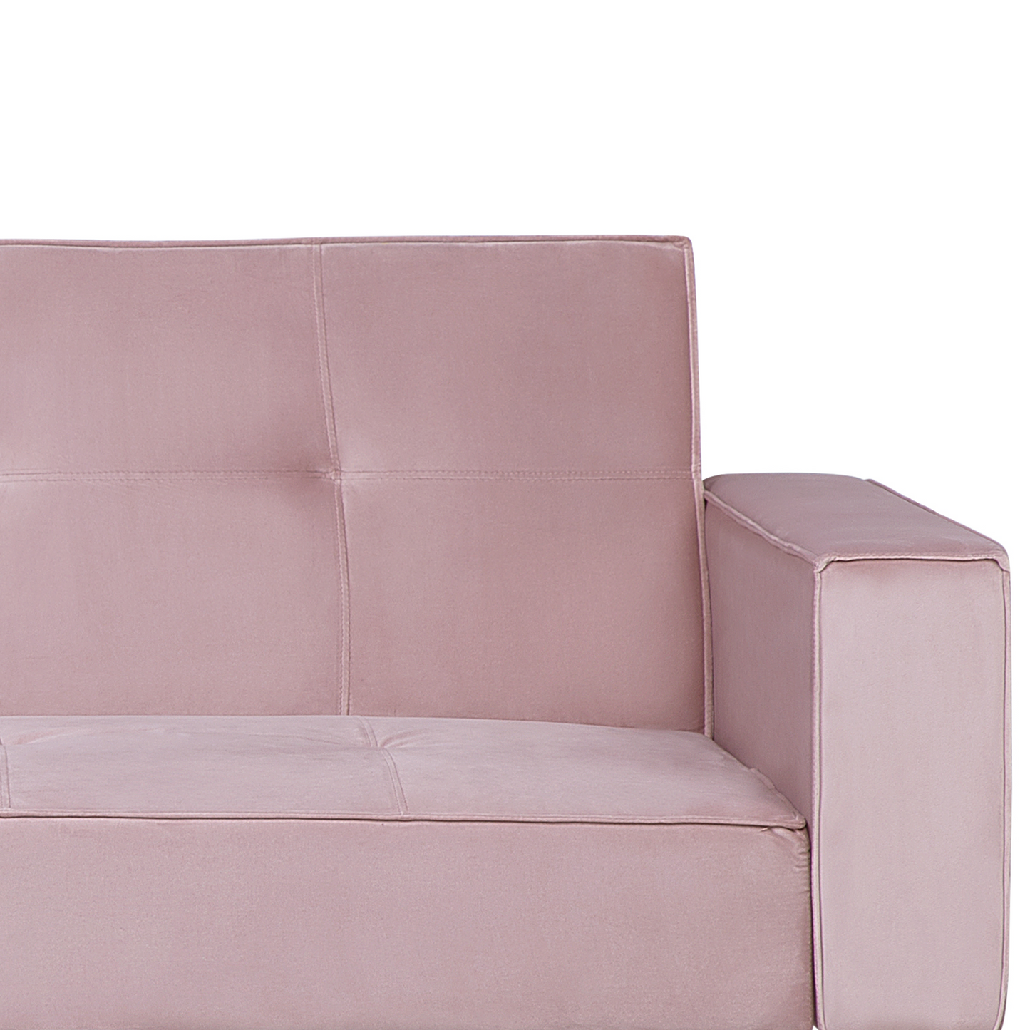 Sofa Bed Pink Velvet 3 Seater Modern Track Arms Beliani