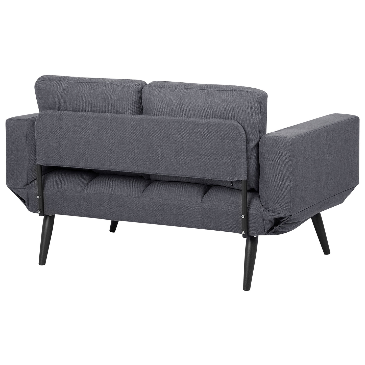 Sofa Bed Dark Grey Loveseat Adjustable Armrests Minimalist Beliani