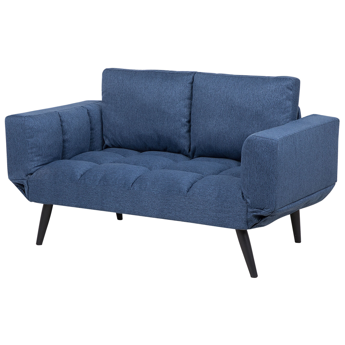 Sofa Bed Navy Blue Loveseat Adjustable Armrests Minimalist Beliani