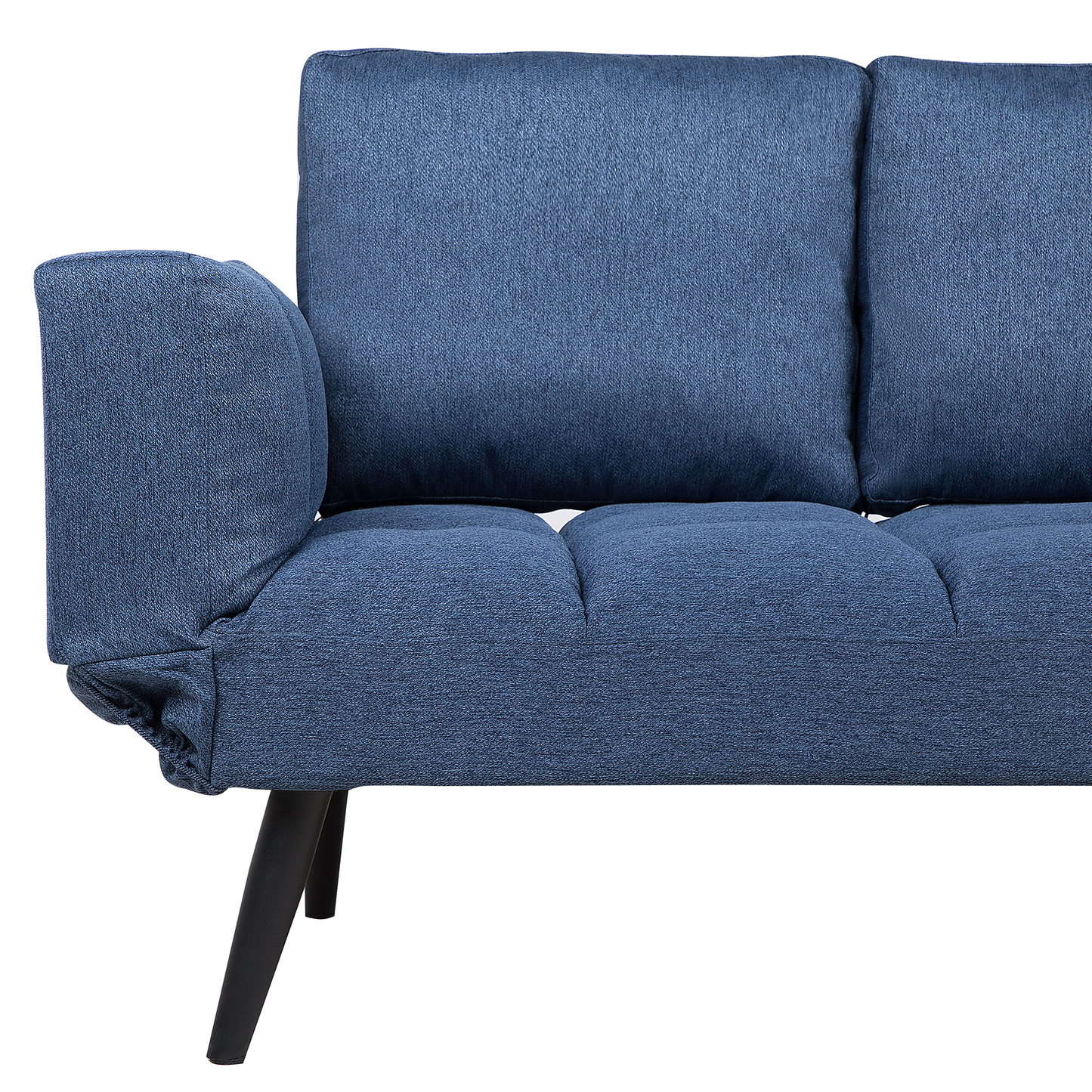 Sofa Bed Navy Blue Loveseat Adjustable Armrests Minimalist Beliani