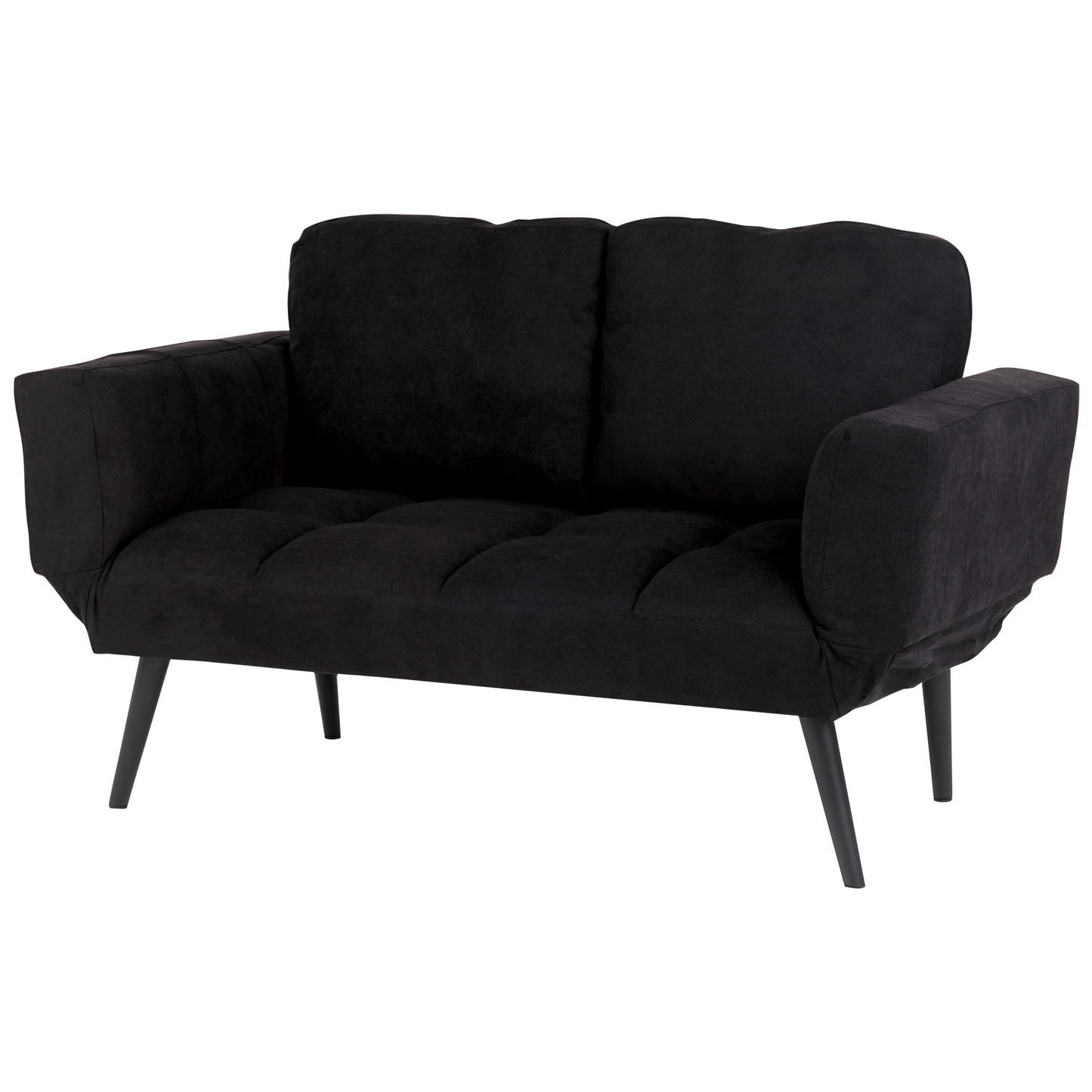 Sofa Bed Black Loveseat Adjustable Armrests Minimalist Beliani