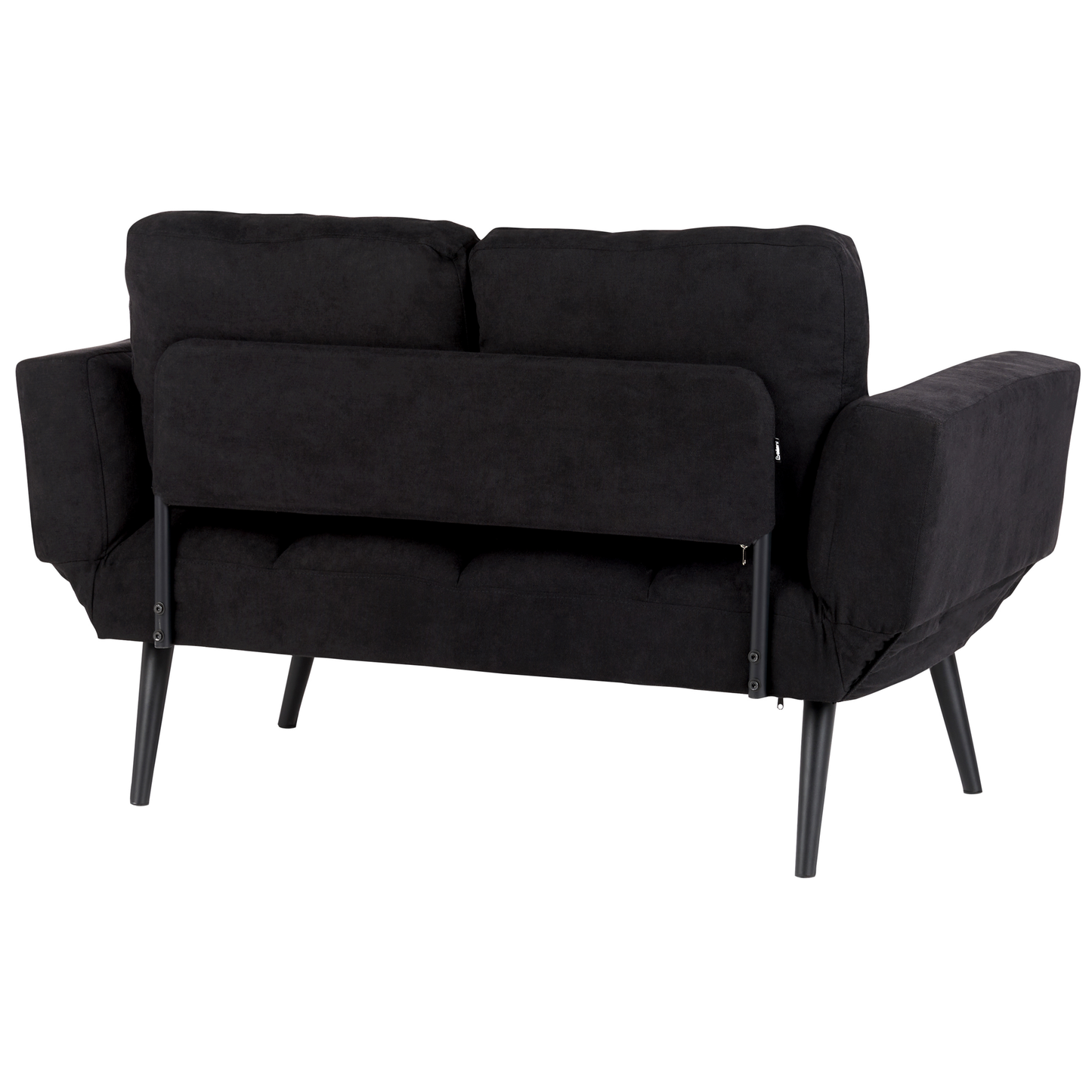Sofa Bed Black Loveseat Adjustable Armrests Minimalist Beliani