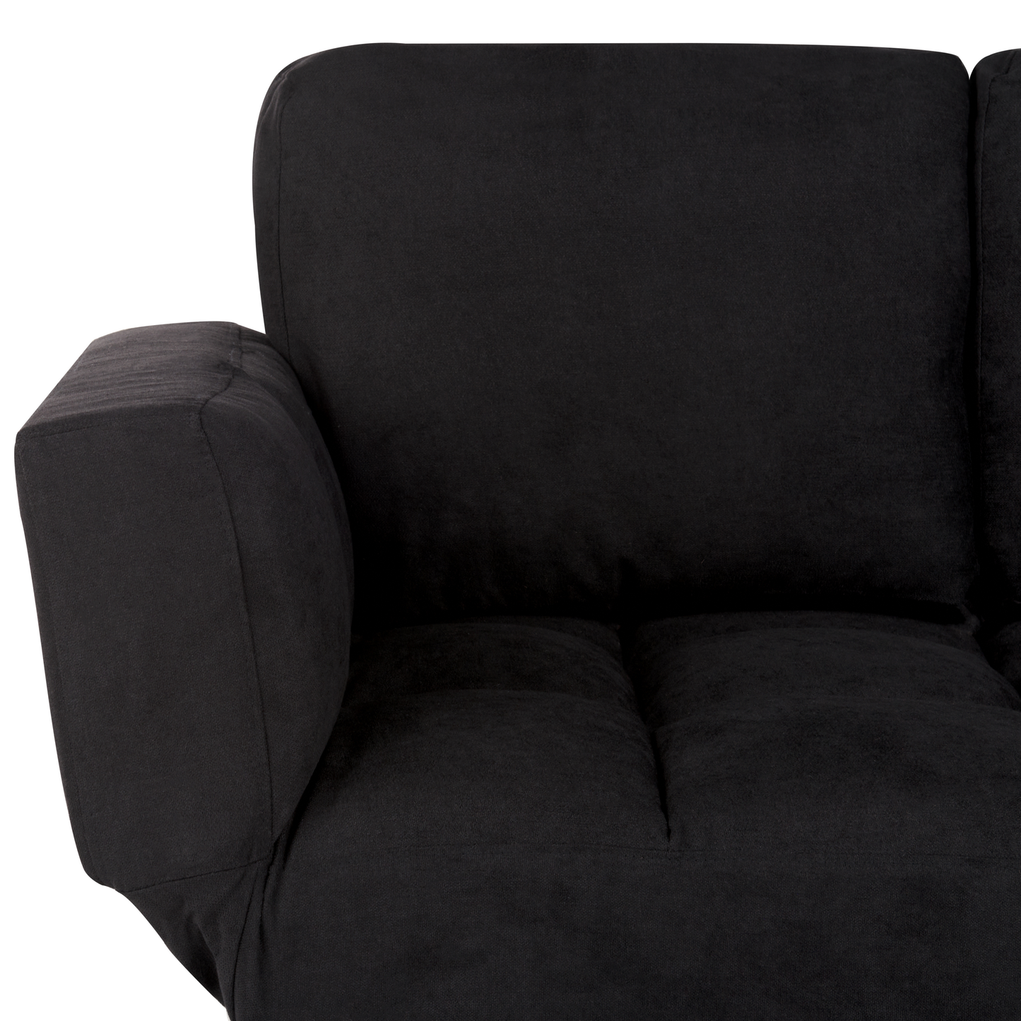 Sofa Bed Black Loveseat Adjustable Armrests Minimalist Beliani