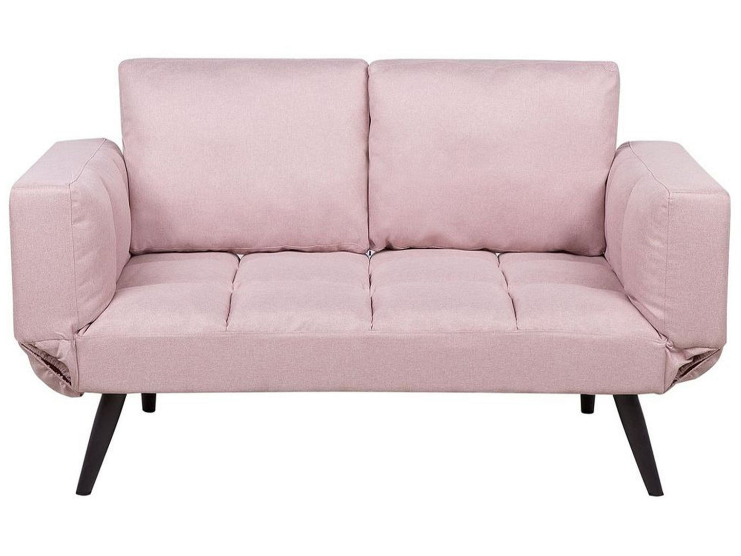 Sofa Bed Pink Loveseat Adjustable Armrests Minimalist Beliani