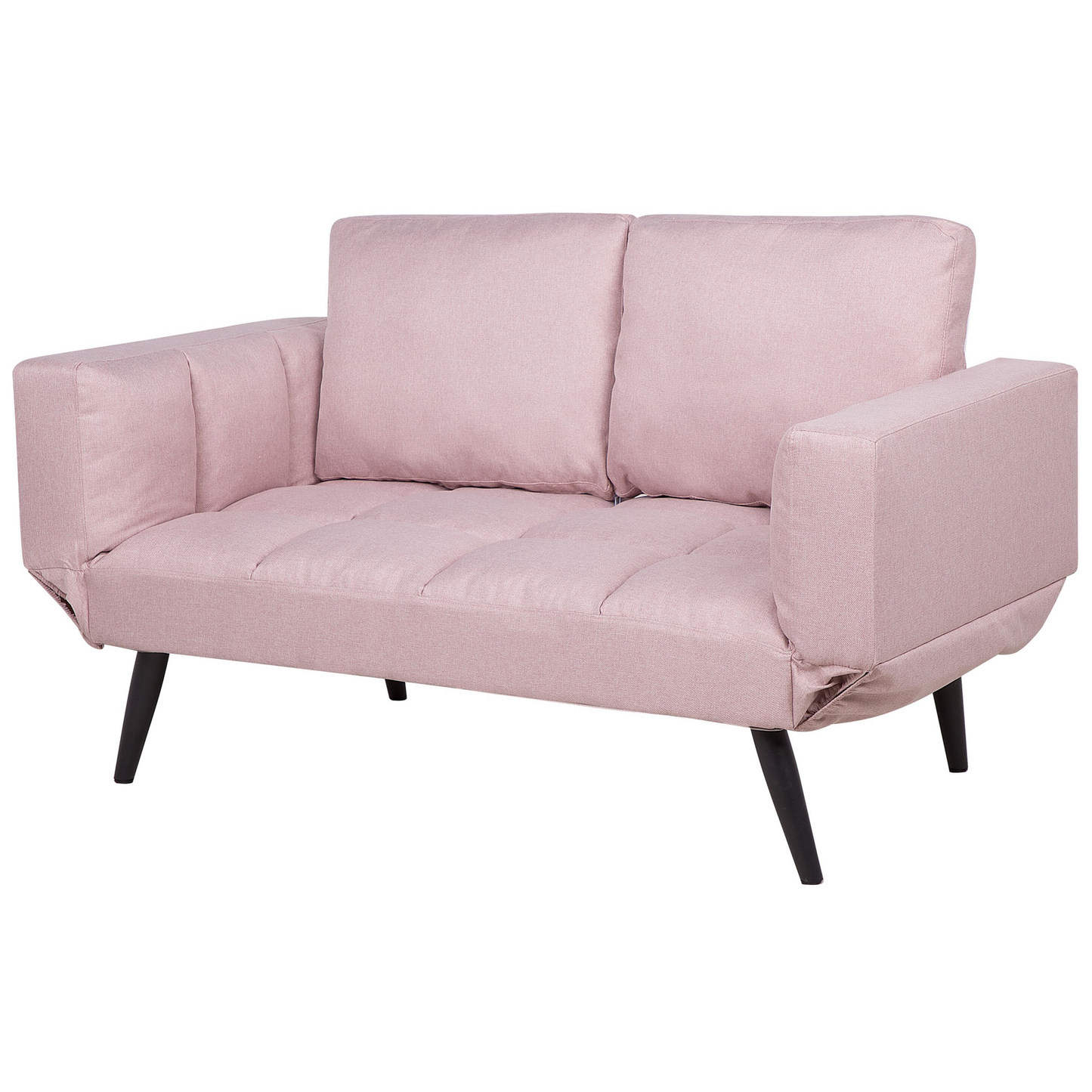 Sofa Bed Pink Loveseat Adjustable Armrests Minimalist Beliani