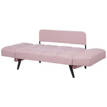 Sofa Bed Pink Loveseat Adjustable Armrests Minimalist Beliani