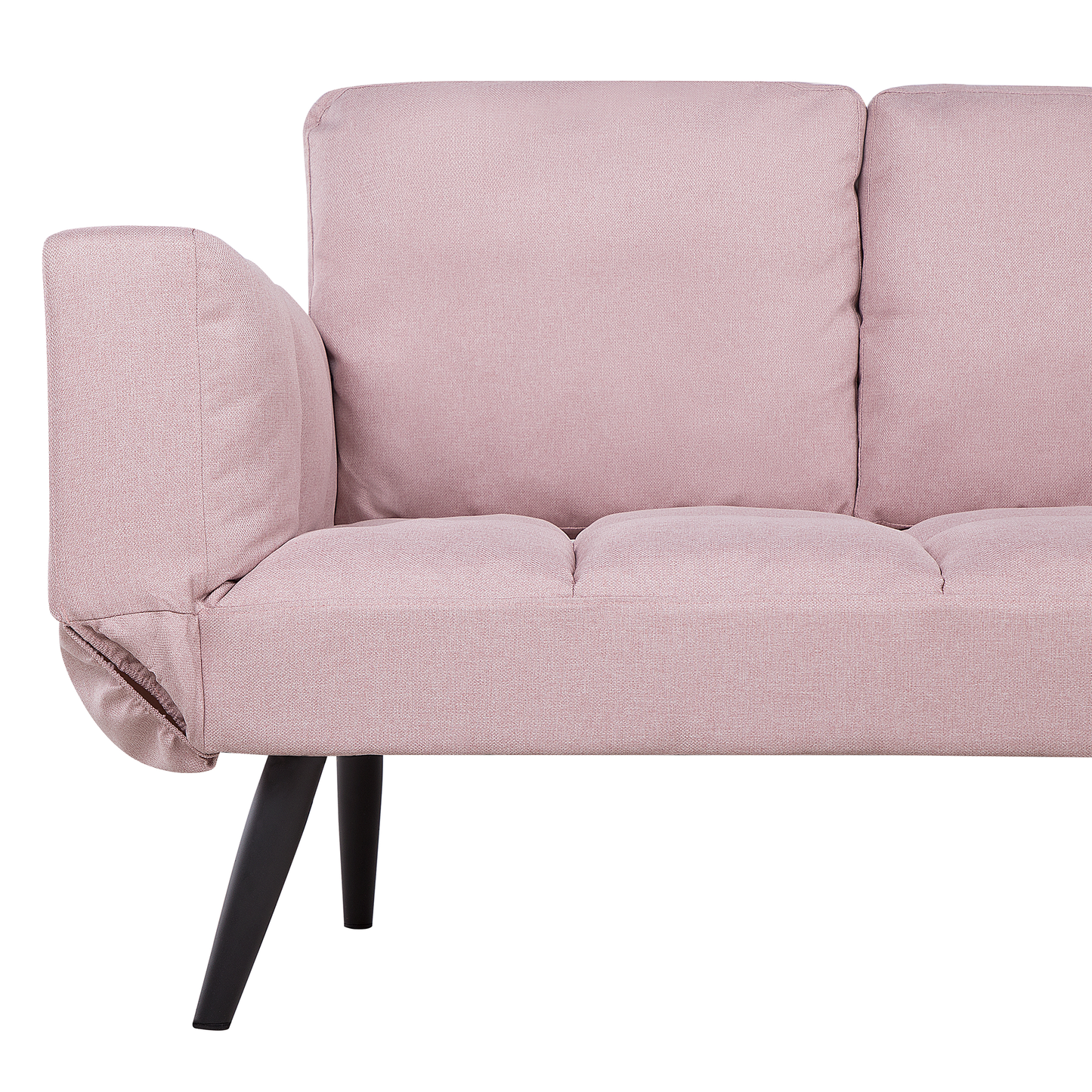 Sofa Bed Pink Loveseat Adjustable Armrests Minimalist Beliani