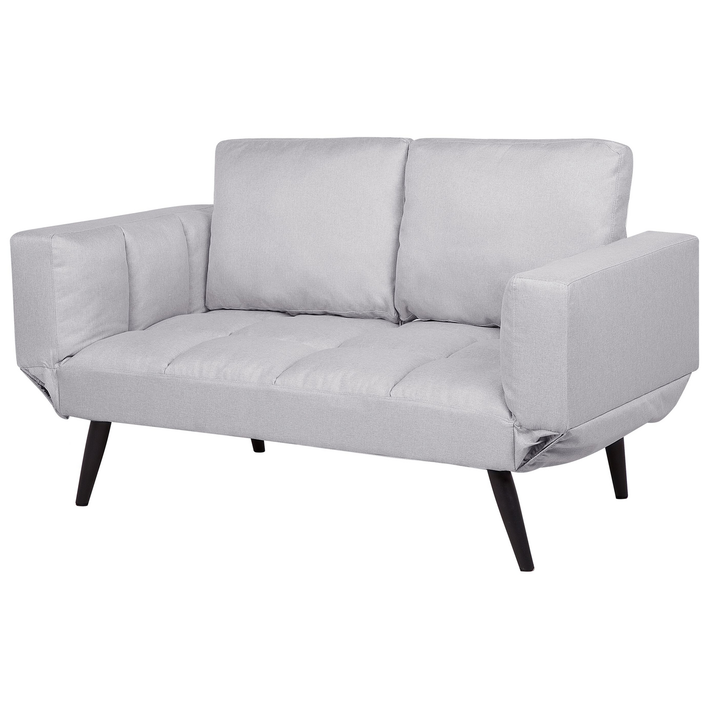 Sofa Bed White Loveseat Adjustable Armrests Minimalist Beliani