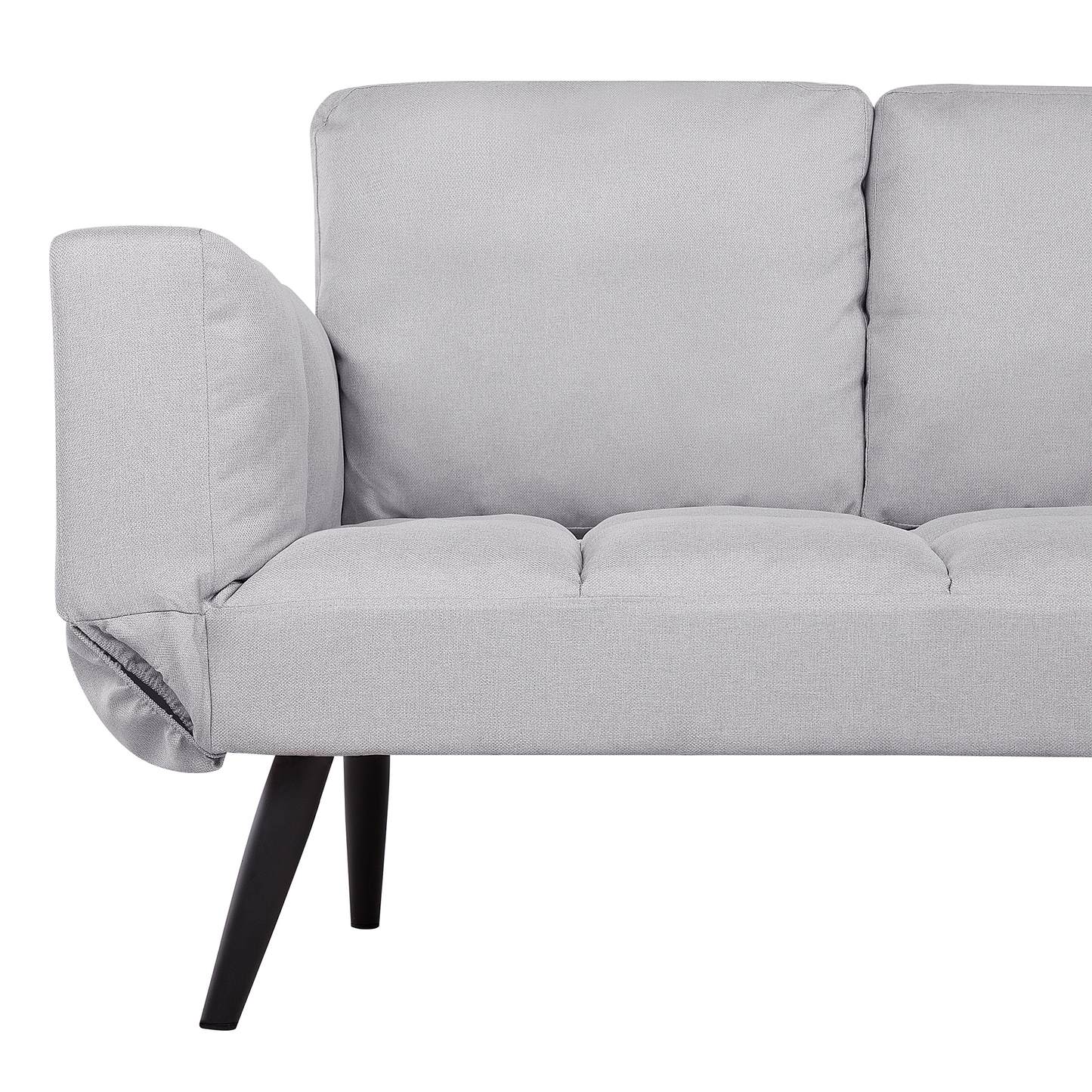 Sofa Bed White Loveseat Adjustable Armrests Minimalist Beliani