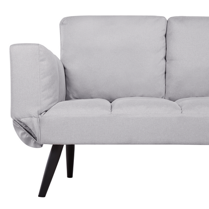 Sofa Bed White Loveseat Adjustable Armrests Minimalist Beliani