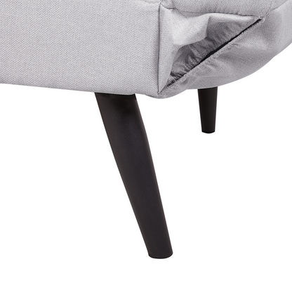 Sofa Bed White Loveseat Adjustable Armrests Minimalist Beliani