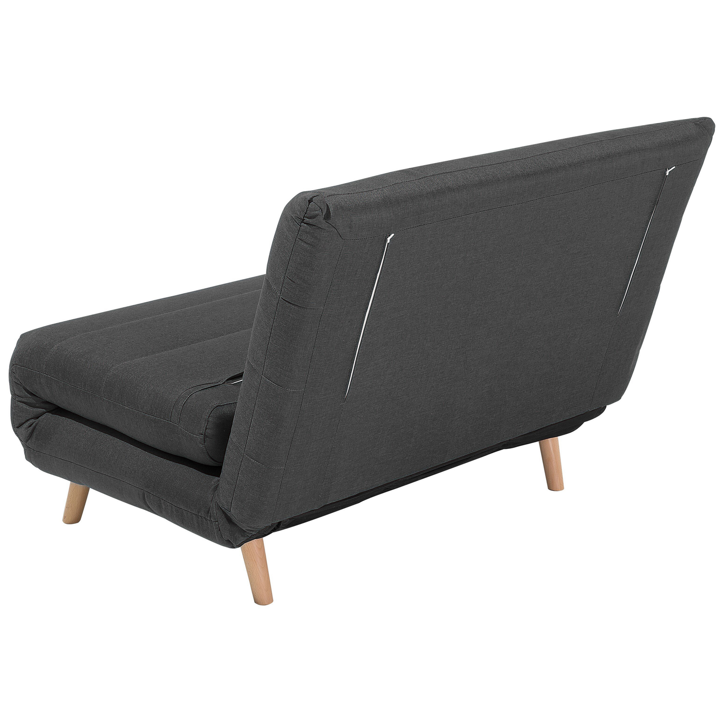 Small Sofa Bed Dark Grey Fabric 1 Seater Fold-Out Sleeper Armless Scandinavian Beliani