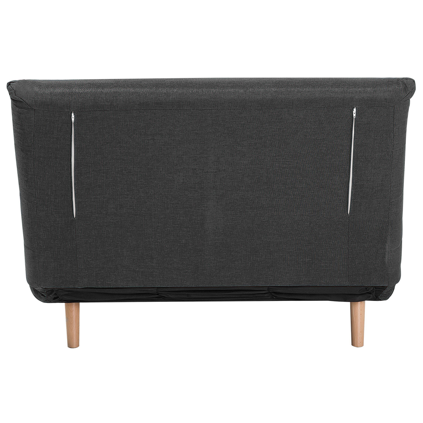 Small Sofa Bed Dark Grey Fabric 1 Seater Fold-Out Sleeper Armless Scandinavian Beliani