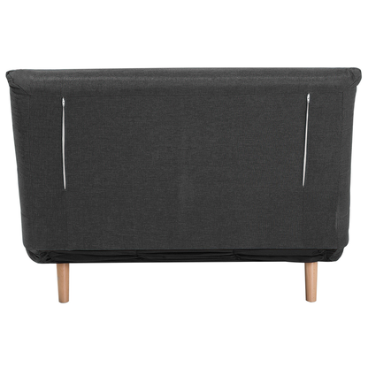 Small Sofa Bed Dark Grey Fabric 1 Seater Fold-Out Sleeper Armless Scandinavian Beliani