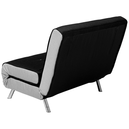 Sofa Bed Black Fabric Upholstery Single Sleeper Fold Out Chair Bed Beliani