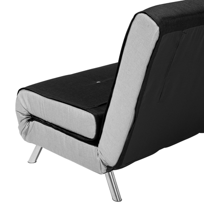 Sofa Bed Black Fabric Upholstery Single Sleeper Fold Out Chair Bed Beliani