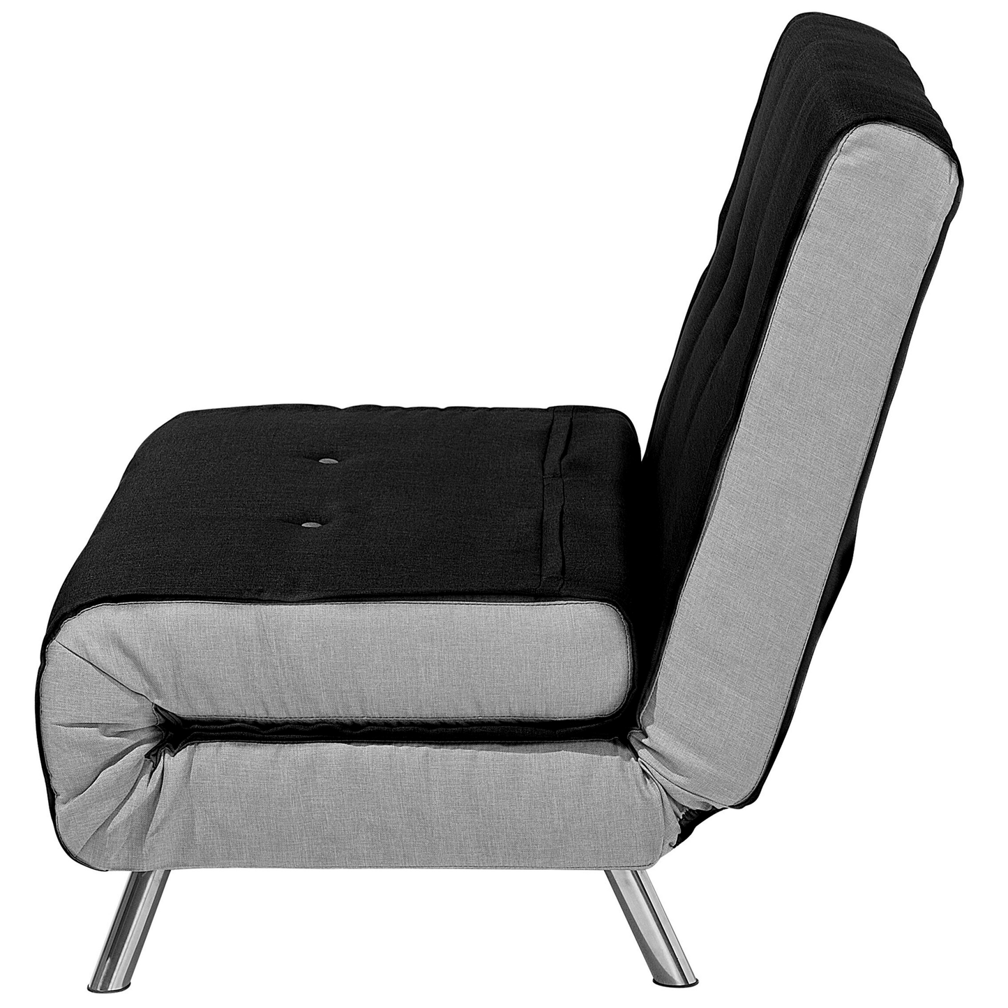 Sofa Bed Black Fabric Upholstery Single Sleeper Fold Out Chair Bed Beliani