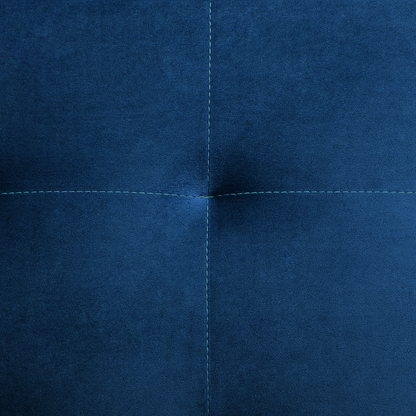 Sofa Bed Navy Blue Velvet Tufted Fabric Modern Living Room Modular 3 Seater Gold Legs Track Arm Beliani