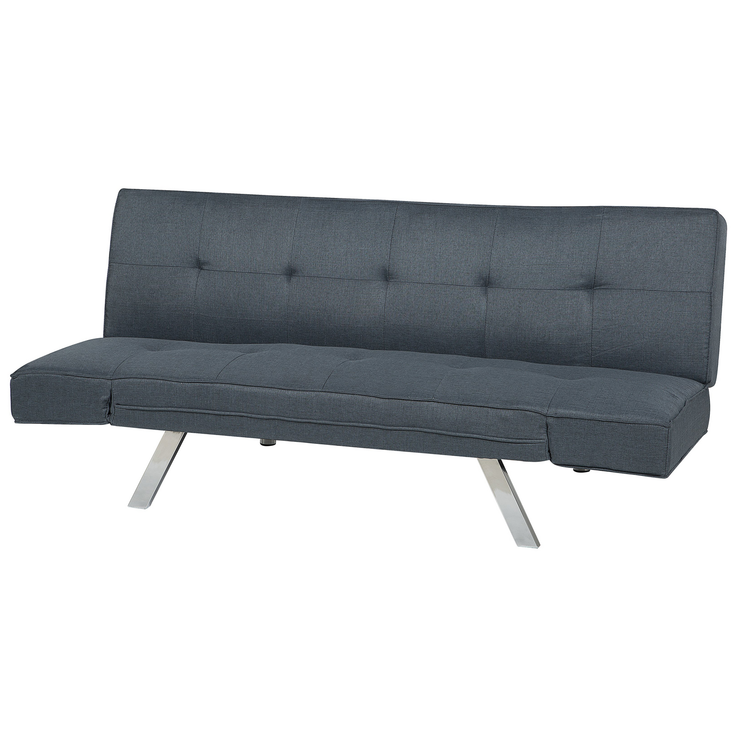 3 Seater Sofa Bed Dark Blue Upholstered Armless Modern Beliani