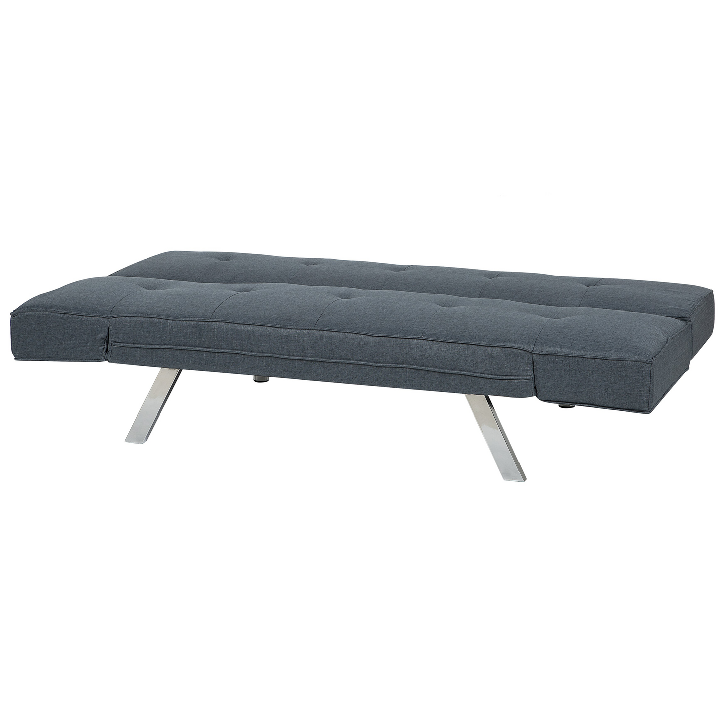 3 Seater Sofa Bed Dark Blue Upholstered Armless Modern Beliani