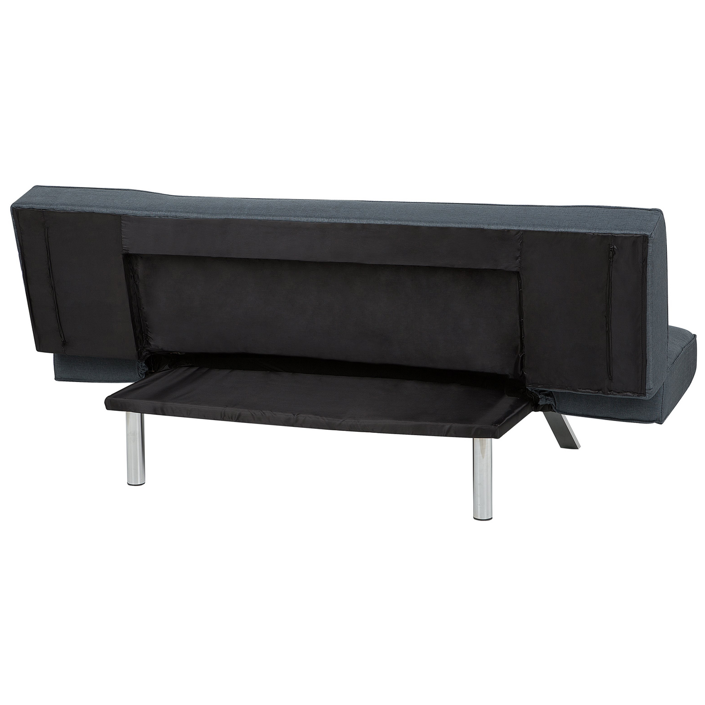 3 Seater Sofa Bed Dark Blue Upholstered Armless Modern Beliani