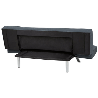 3 Seater Sofa Bed Dark Blue Upholstered Armless Modern Beliani