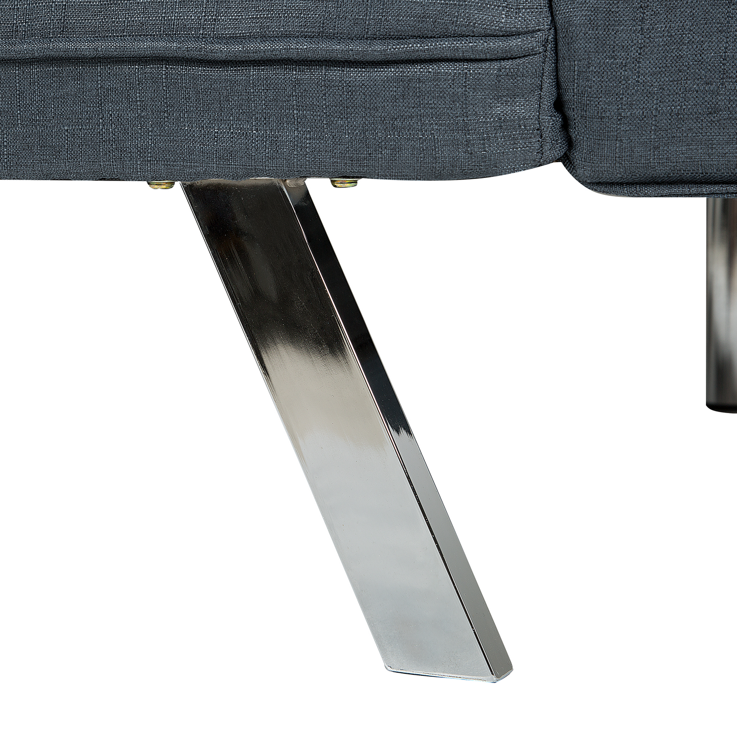 3 Seater Sofa Bed Dark Blue Upholstered Armless Modern Beliani