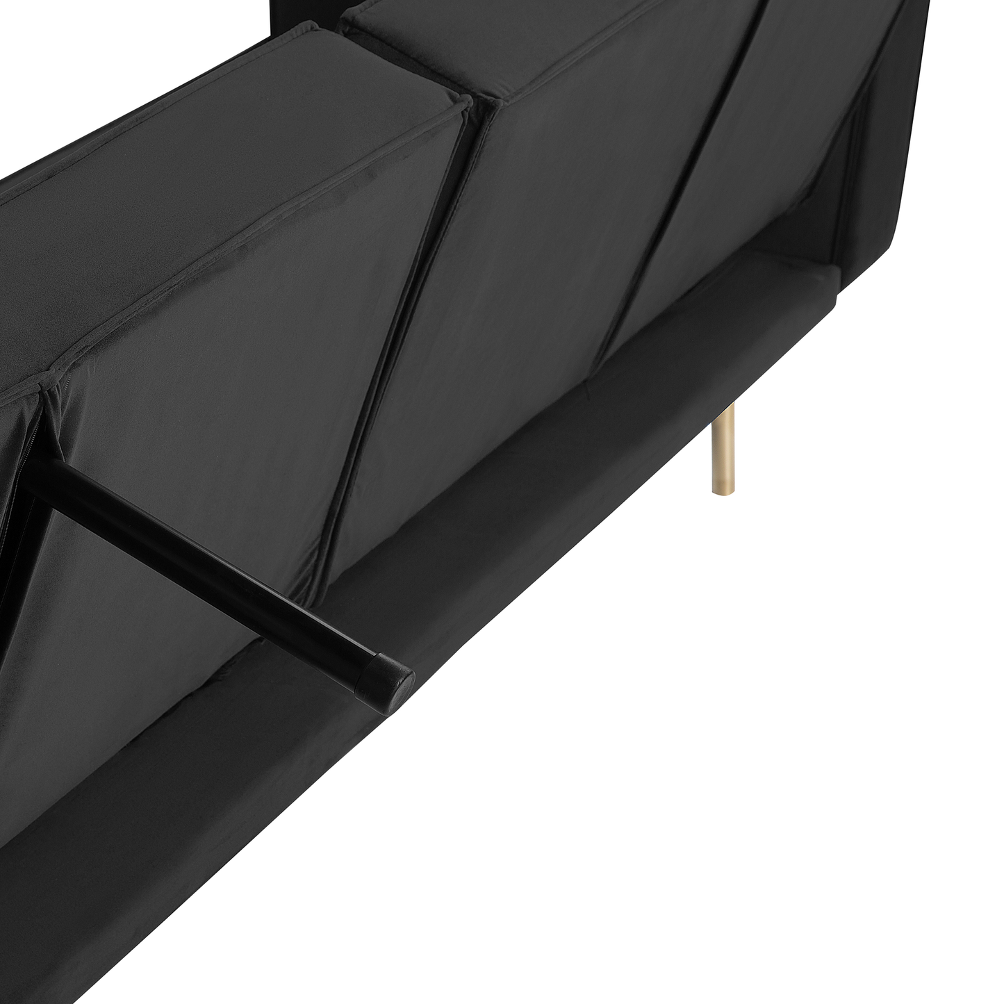 Sofa Bed Black Velvet 3 Seater Modern Track Arms Beliani