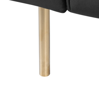 Sofa Bed Black Velvet 3 Seater Modern Track Arms Beliani