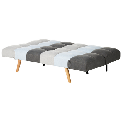 Sofa Bed Multicolour Fabric Upholstered 3 Seater Reclining Backrest Square Quilted Beliani