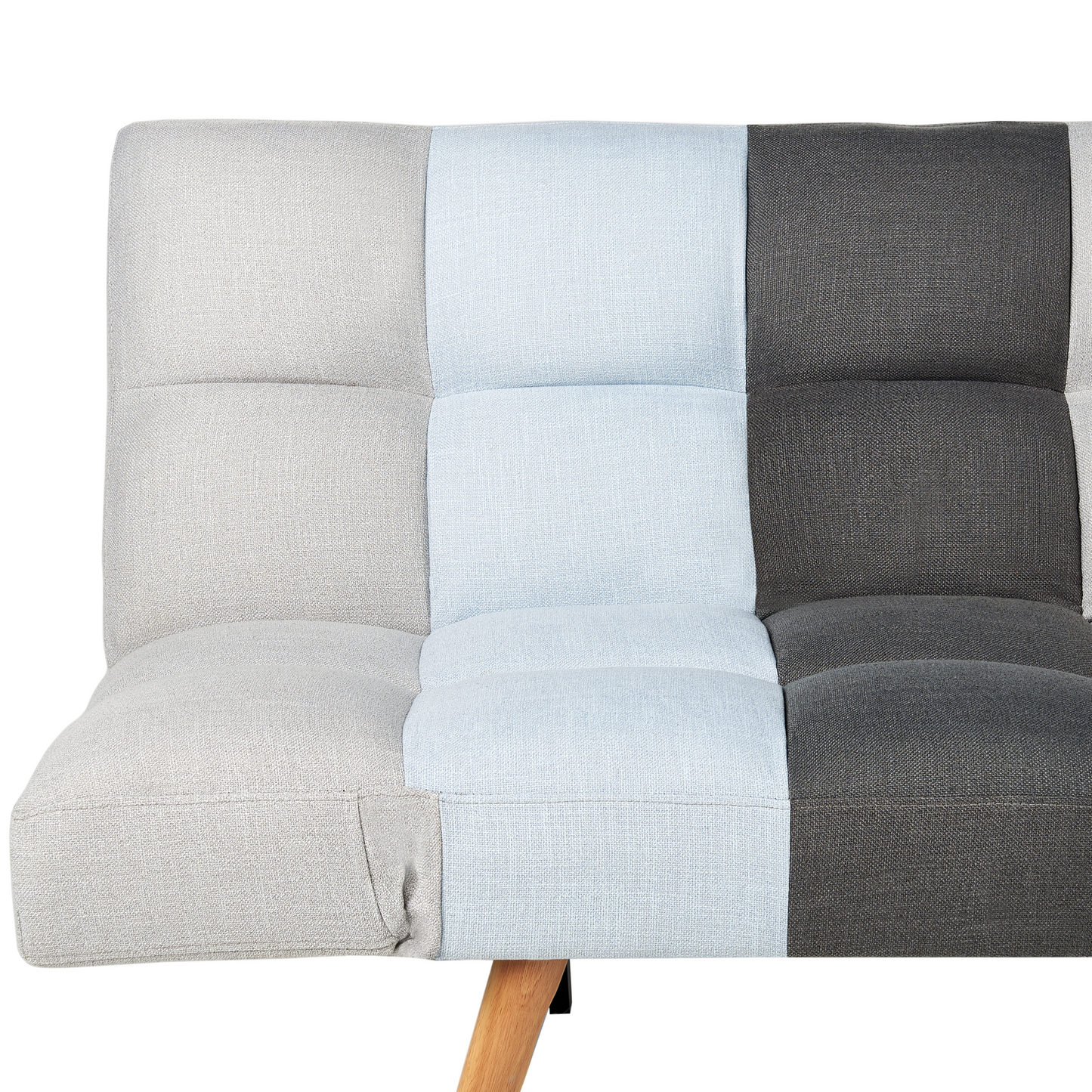 Sofa Bed Multicolour Fabric Upholstered 3 Seater Reclining Backrest Square Quilted Beliani