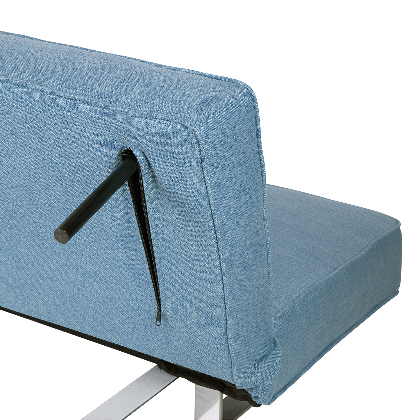 Sofa Bed Blue Fabric Upholstery 3 Seater Reclining Split Backrest Beliani