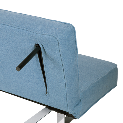 Sofa Bed Blue Fabric Upholstery 3 Seater Reclining Split Backrest Beliani