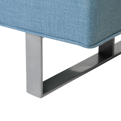Sofa Bed Blue Fabric Upholstery 3 Seater Reclining Split Backrest Beliani