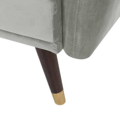 Sofa Bed Light Grey Sleeper Convertible Velvet Upholstery Elegant Glam Modern Living Room Bedroom Beliani