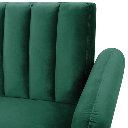 Sofa Bed Green Sleeper Convertible Velvet Upholstery Elegant Glam Modern Living Room Bedroom Beliani