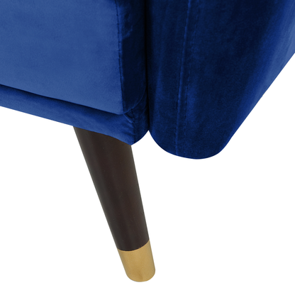 Sofa Bed Navy Blue Sleeper Convertible Velvet Upholstery Elegant Glam Modern Living Room Bedroom Beliani