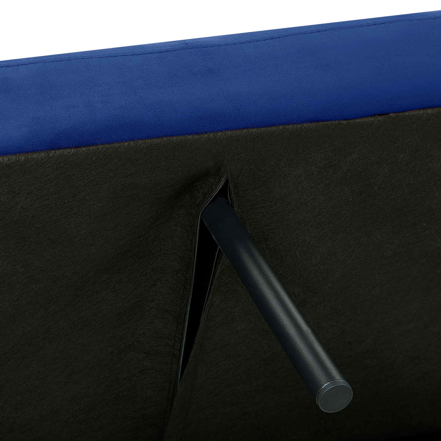 Sofa Bed Navy Blue Sleeper Convertible Velvet Upholstery Elegant Glam Modern Living Room Bedroom Beliani