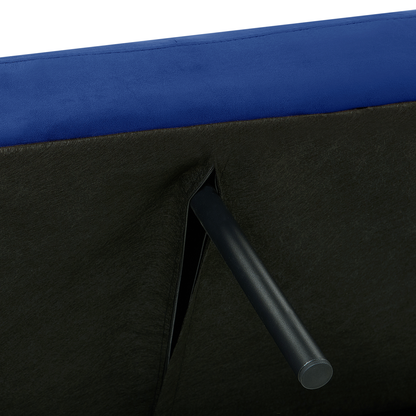 Sofa Bed Navy Blue Sleeper Convertible Velvet Upholstery Elegant Glam Modern Living Room Bedroom Beliani