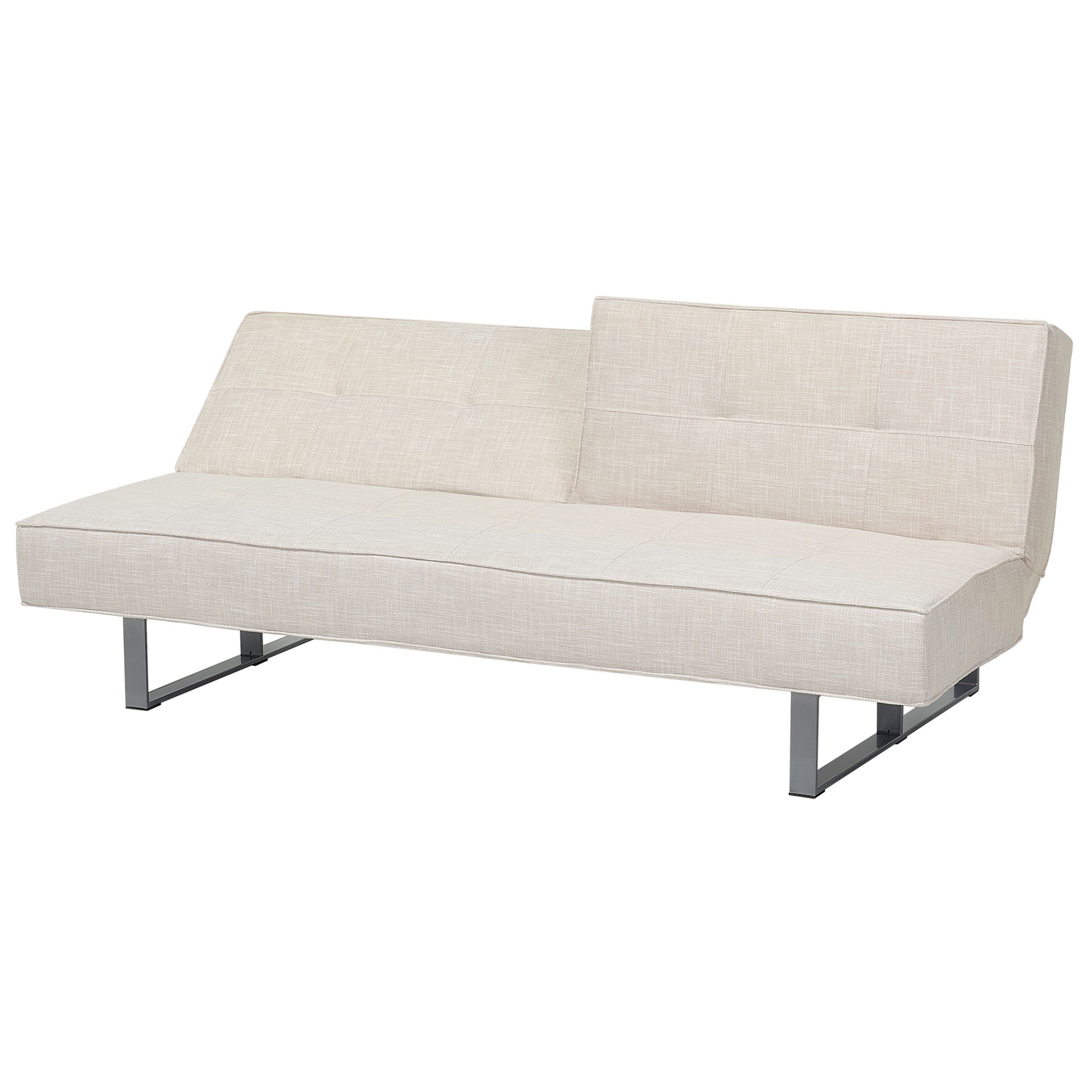 Sofa Bed Beige Fabric Upholstery 3 Seater Reclining Split Backrest Beliani